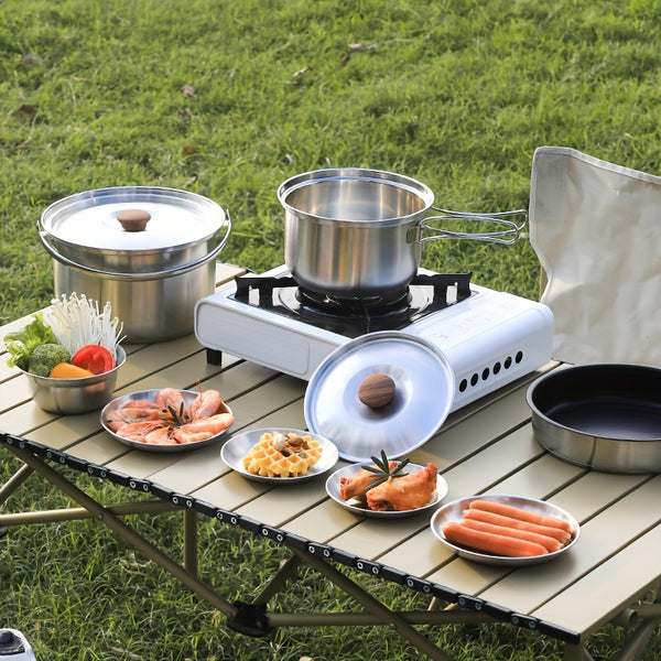 Multi-functional Stainless Steel Outdoor Cookware Set 6pcs/set