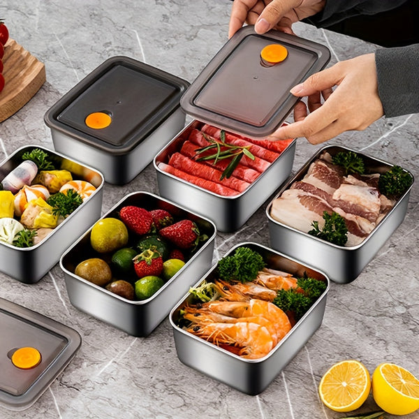 Multi-piece Set Stainless Steel Fresh-keeping Containers