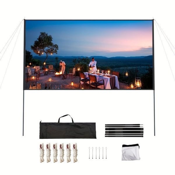 Projector Screen Outdoor Camping Tent Pole Projection Screen Portable