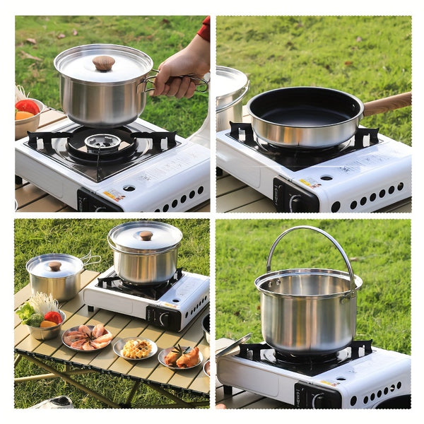 Multi-functional Stainless Steel Outdoor Cookware Set 6pcs/set