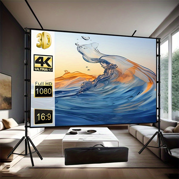 120-inch Portable Foldable Projection Screen 16:9HD 4K 3D