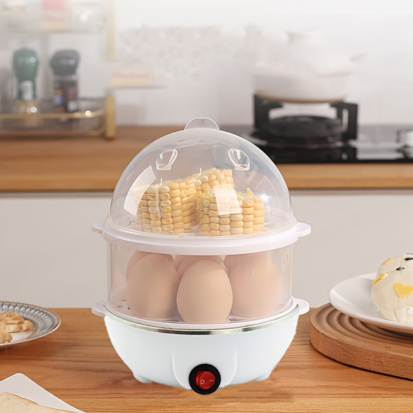 Deluxe Double Egg Poacher - Effortless Poaching Machine with Automatic Power Off, Versatile Breakfast Steamer for Healthy Meals, Modern Kitchen Essential