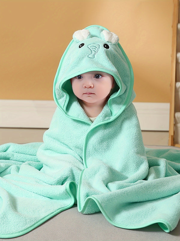 1pc Super Soft Adorable Animal Hooded Childrens Bathrobe - Versatile Swaddle & Stroller Blanket for Babies - Cozy Warm Travel Companion