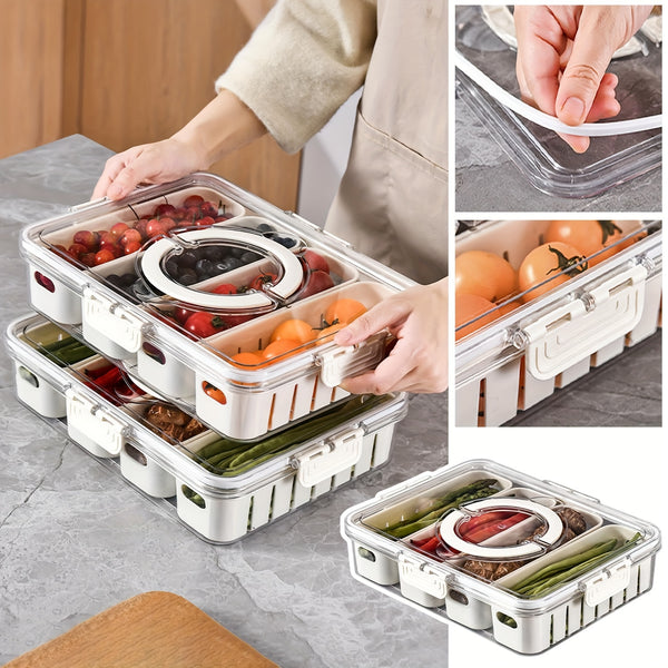 Food Storage Container With 4 Grids Locks