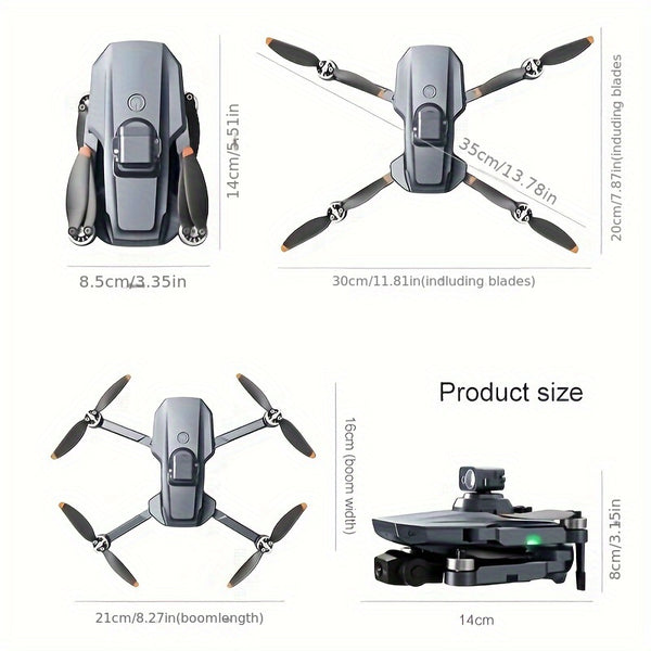 Drone, 2-axis Anti Shake PTZ, Dual 1080P Electrically Adjustable Cameras GPS