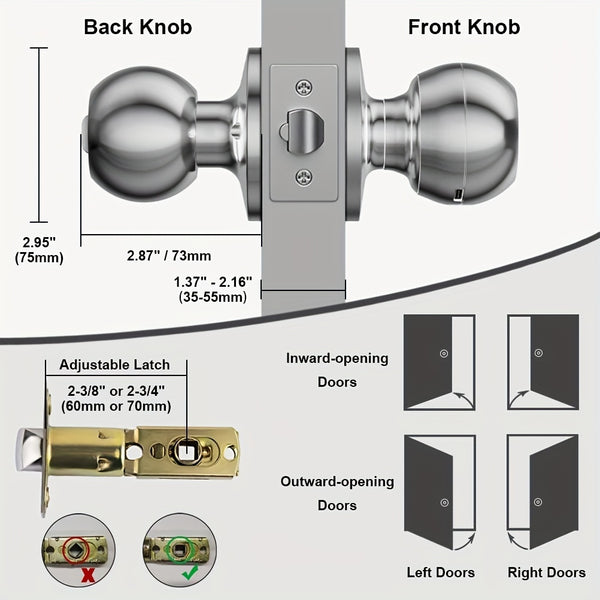 Smart Fingerprint Door Knob With Keypad Door Lock