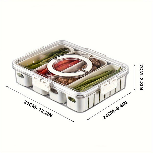 Food Storage Container With 4 Grids Locks