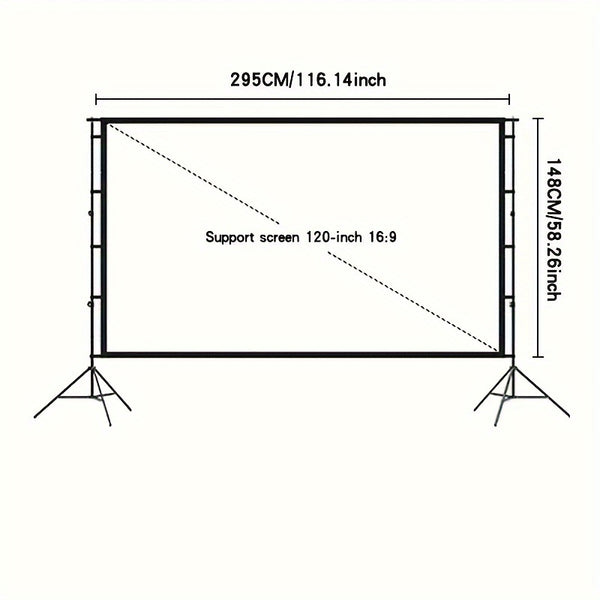 120-inch Portable Foldable Projection Screen 16:9HD 4K 3D