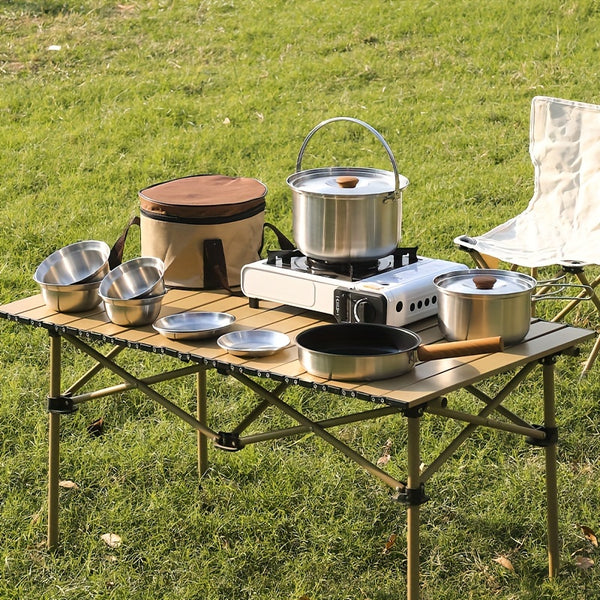 Multi-functional Stainless Steel Outdoor Cookware Set 6pcs/set