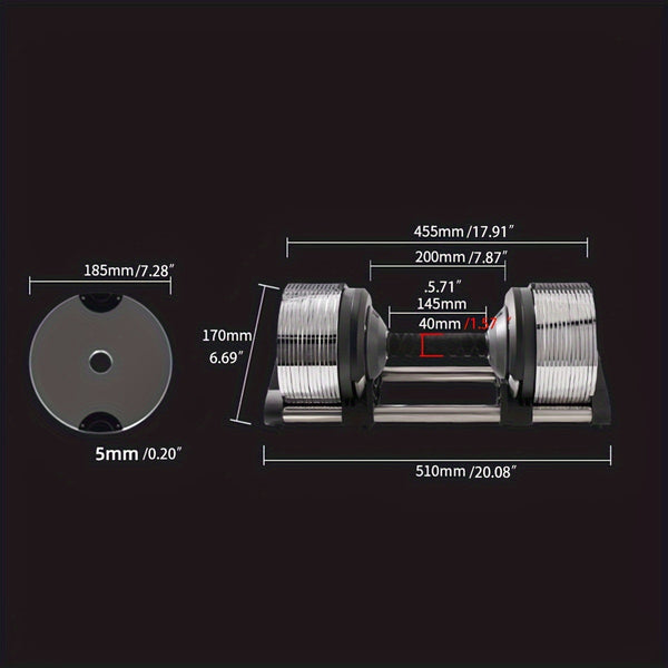 Adjustable Stainless Steel Dumbbells